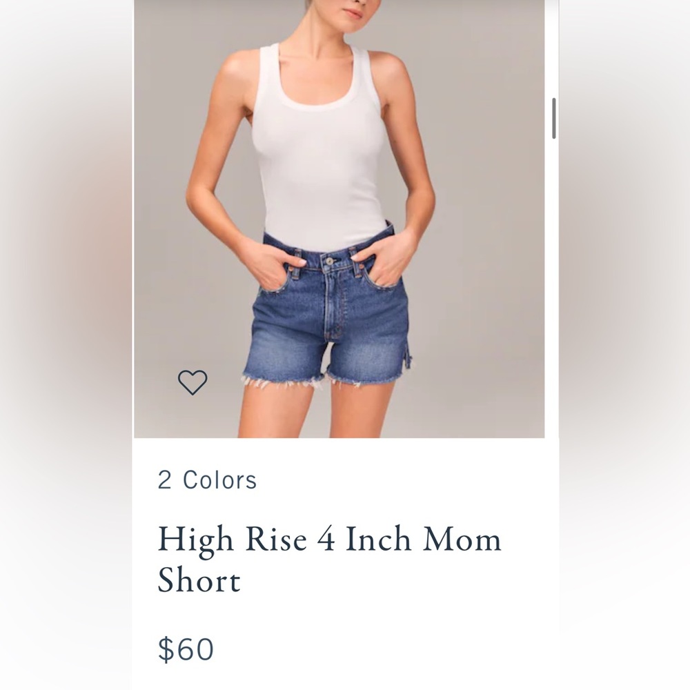 Abercrombie and Fitch High rise 4 inch mom short